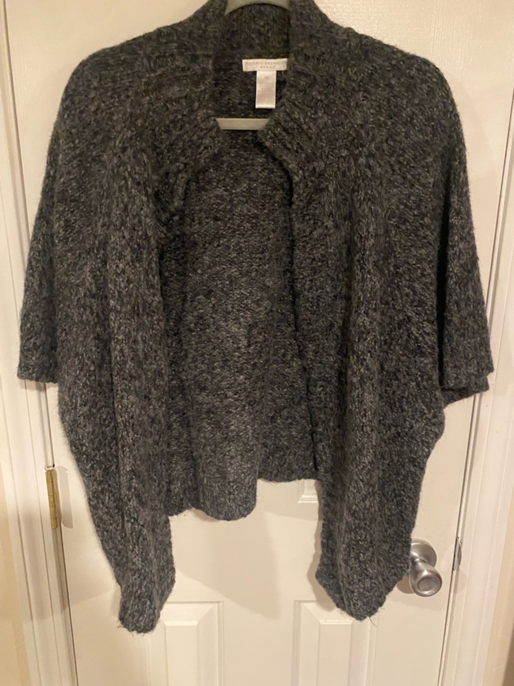 Sarah Spencer Charcoal Gray Open-Front Knit Shrug